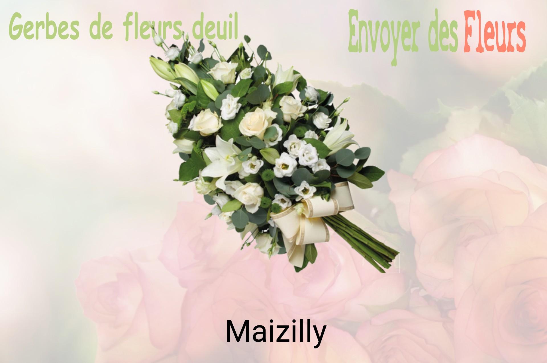 Gerbe de fleurs de deuil livrée à Maizilly